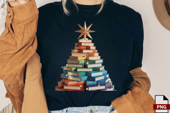 Book Christmas Tree PNG: A Creative Sublimation Asset