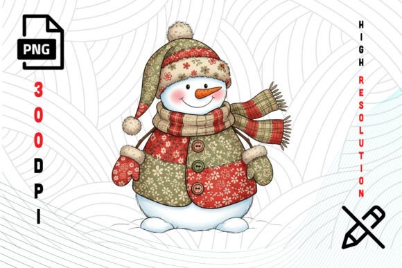 Bring Rustic Charm to Your Projects with a Patchwork Snowman Winter PNG