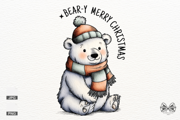 Christmas Polar Bear PNG Clipart for Creative Projects