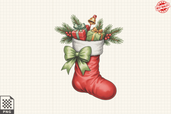Christmas Stocking with Gifts Clipart Guide