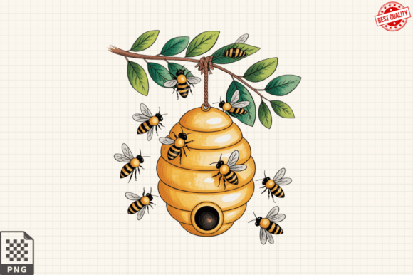 Elevate Designs with Watercolor Bee Clipart