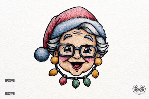 Mastering Digital Design with Santa Grandma Face PNG Assets