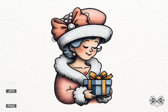 Maximizing Your Holiday Designs with High-Quality Cute Christmas Woman PNG Assets