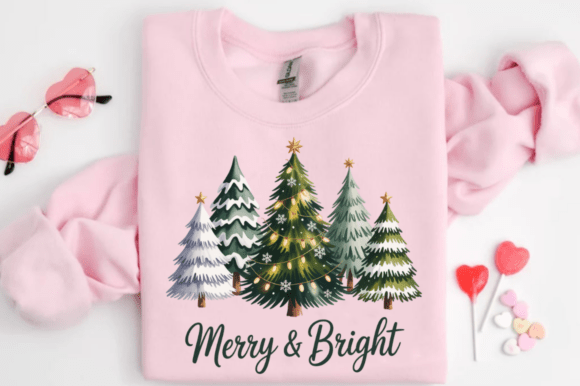 Merry and Bright PNG & Christmas Tree Designs for Festive Projects