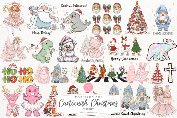 Unleashing Holiday Creativity: The Strategic Value of the Cartoonish Christmas Clipart Bundle