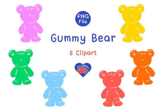 Vibrant Colorful Bear Clipart Set for Creative Projects